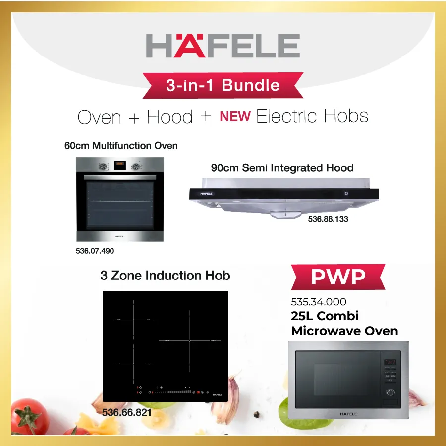 Hafele Microwave Oven + Multifunction Oven + Semi Integrated Hood + Induction Hob | 4 in 1 Bundle